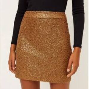 LOFT Wool Sequin Mini Skirt